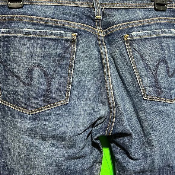 Citizens of Humanity Low Waist Flare Jeans Ingrid Stretch #002 Dark Wash Size 28 - Picture 4 of 11